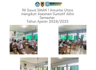 Sejumlah 96 Siswa SMAN 1 Amuntai Utara Mengikuti Asesmen Sumatif Akhir Semester Tahun Ajaran 2024/2025